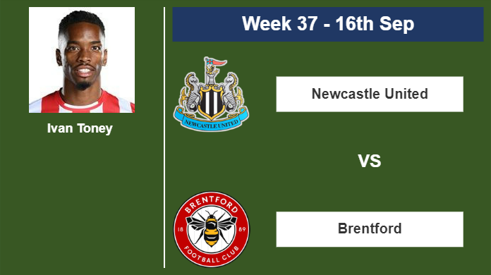 FANTASY PREMIER LEAGUE. Ivan Toney  stats before clashing against Newcastle United on Saturday 16th of September for the 37th week.